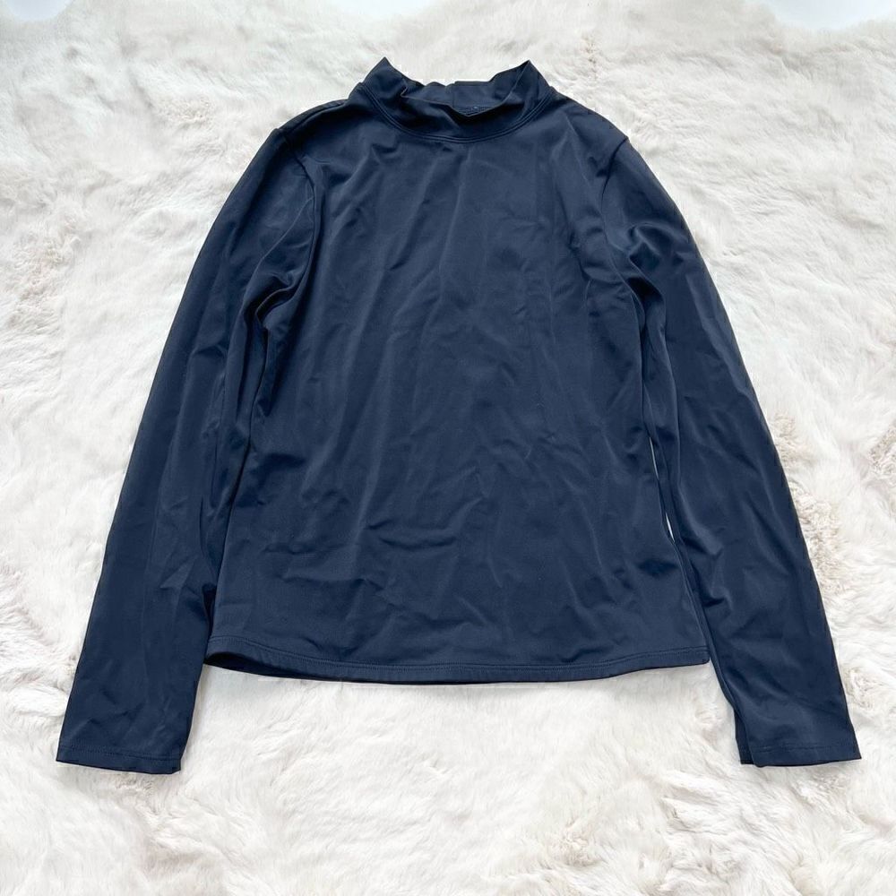 Lands’ End Rashguard swim top long sleeve navy blue girls / kids size XL / 16